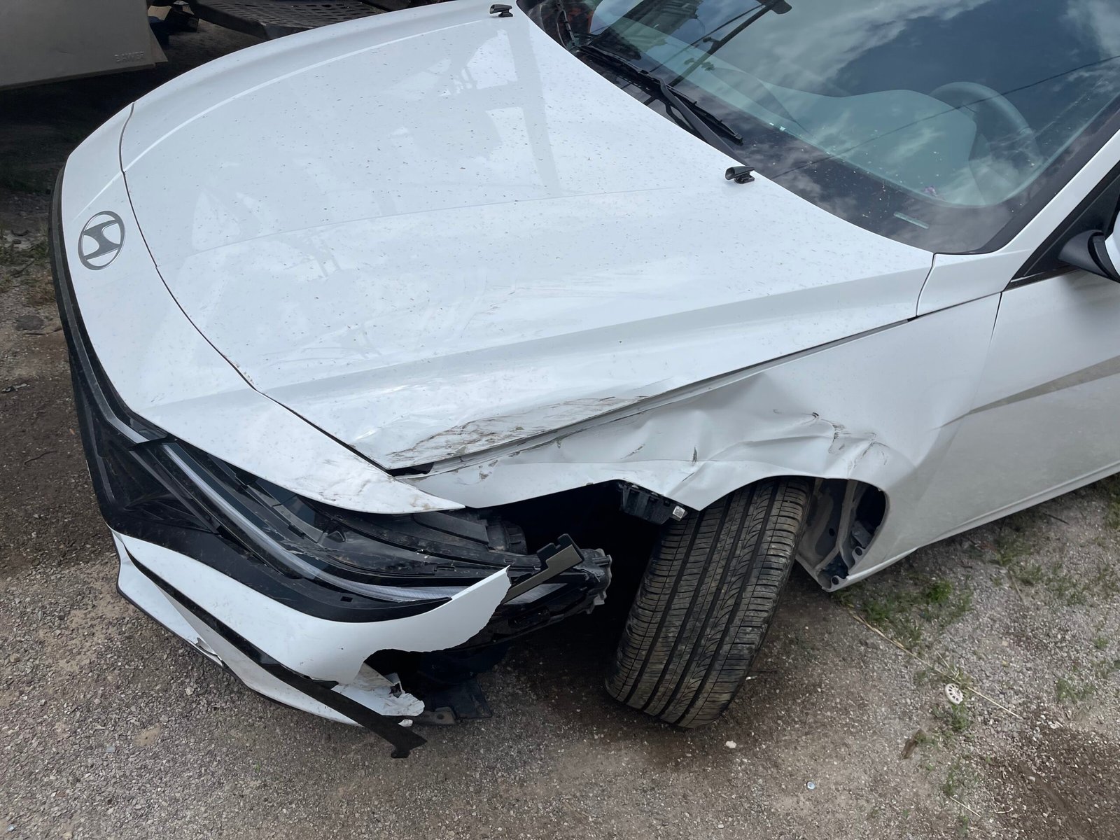White Hyundai Body Work and Paint Job (5)